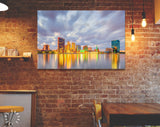 Toledo Canvas Print // Toledo Ohio USA downtown skyline on the Maumee River // Canvas Wall Decor