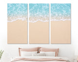 Sandy Beach Canvas Print // Beautiful Sandy Beach and Soft Blue Ocean Wave Wall Art