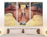 Horses in Love Canvas Print // Horse Love and Tenderness Wall Art