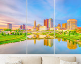 Columbus Canvas Print // Columbus Ohio USA downtown skyline // Canvas Wall Decor