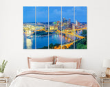 Pittsburgh Canvas Print // Pittsburgh Pennsylvania USA Downtown Skyline // Canvas Wall Decor