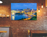 Pittsburgh Canvas Print // Pittsburgh Pennsylvania USA Downtown Skyline // Canvas Wall Decor