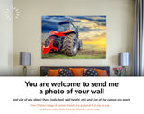 Tractor Canvas Print // Agricultural tractor working in the field at sunset // Canvas Wall Decor