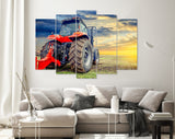 Tractor Canvas Print // Agricultural tractor working in the field at sunset // Canvas Wall Decor