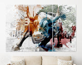 Charging Bull Canvas Print // Wall Street Bull Wall Decor // Cryptocurrency Bull // Abstract Wall Art