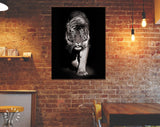 Crouching Tiger Canvas Print // Tiger Black and White Wall Art
