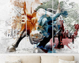 Charging Bull Canvas Print // Wall Street Bull Wall Decor // Cryptocurrency Bull // Abstract Wall Art