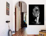 Crouching Tiger Canvas Print // Tiger Black and White Wall Art