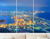 Hokkaido Canvas Print // Hokkaido Japan City Skyline From Mt Hakodate // Canvas Wall Art