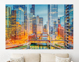 Chicago Canvas Print // Chicago Illinois USA Cityscape // Canvas Wall Art