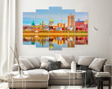 Harrisburg Canvas Print // Harrisburg Pennsylvania USA skyline on the Susquehanna River