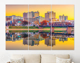 Harrisburg Canvas Print // Harrisburg Pennsylvania USA skyline on the Susquehanna River