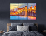 St. Augustine Canvas Print // St. Augustine Florida USA city skyline and Bridge of Lions