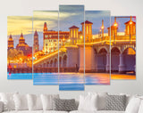 St. Augustine Canvas Print // St. Augustine Florida USA city skyline and Bridge of Lions