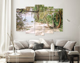 Beach Canvas Print // Palm trees on the sandy beach