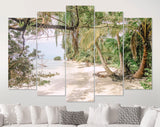 Beach Canvas Print // Palm trees on the sandy beach