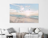 Seagulls Canvas Print // Seagulls Fly At Sea Dawn