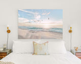 Seagulls Canvas Print // Seagulls Fly At Sea Dawn