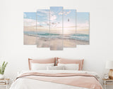 Seagulls Canvas Print // Seagulls Fly At Sea Dawn