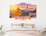 Gyeongbokgung Canvas Print // Landmark of Korea with covered Gyeongbokgung and Seoul Tower South Korea