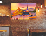 Gyeongbokgung Canvas Print // Landmark of Korea with covered Gyeongbokgung and Seoul Tower South Korea