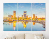 Milwaukee Canvas Print // Milwaukee Wisconsin USA downtown city skyline on Lake Michigan