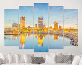 Milwaukee Canvas Print // Milwaukee Wisconsin USA downtown city skyline on Lake Michigan