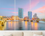 Grand Rapids Canvas Print // Grand Rapids Michigan USA Downtown Skyline