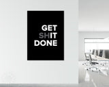 Get [Sh]it Done Canvas Print // Office Wall Decor // Motivational Modern Art