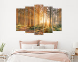 Silent Forest Canvas Print // Morning Forest in Spring with Beautiful Bright Sun Rays