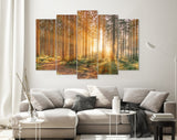 Silent Forest Canvas Print // Morning Forest in Spring with Beautiful Bright Sun Rays