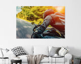 Motorcycle Rider Canvas Print // Motorbike on the Road Riding