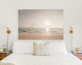 Beach Sunrise Sky Canvas Print // Tropical Beach with Smooth Wave and Sunrise Sky