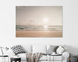 Beach Sunrise Sky Canvas Print // Tropical Beach with Smooth Wave and Sunrise Sky