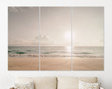 Beach Sunrise Sky Canvas Print // Tropical Beach with Smooth Wave and Sunrise Sky