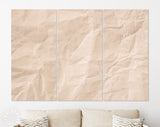 Crumpled Paper Canvas Print // Recycle Brown Paper Crumpled Texture // Old Paper Surface