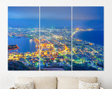 Hokkaido Canvas Print // Hokkaido Japan City Skyline From Mt Hakodate // Canvas Wall Art