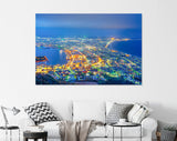 Hokkaido Canvas Print // Hokkaido Japan City Skyline From Mt Hakodate // Canvas Wall Art