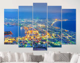 Hokkaido Canvas Print // Hokkaido Japan City Skyline From Mt Hakodate // Canvas Wall Art