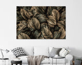 Leaves Canvas Print // Leaves of Cannifolium Spathiphyllum Abstract Dark Surface Natural Background Tropical Leaves