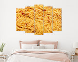 Spaghetti Canvas Print // Spaghetti with Italian Tomato Sauce // Cooked Spaghetti with a Savory Sauce