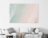 Sandy Beach Canvas Print // Aerial view of sandy tropical beach in summer at Western Australia