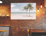 Coco Palms Canvas Print // Tropical White Sand Beach with Coco Palms and The Turquoise Sea on Caribbean island