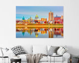 Harrisburg Canvas Print // Harrisburg Pennsylvania USA skyline on the Susquehanna River