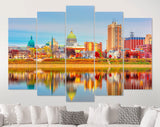 Harrisburg Canvas Print // Harrisburg Pennsylvania USA skyline on the Susquehanna River