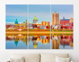 Harrisburg Canvas Print // Harrisburg Pennsylvania USA skyline on the Susquehanna River