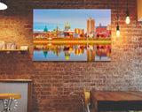 Harrisburg Canvas Print // Harrisburg Pennsylvania USA skyline on the Susquehanna River