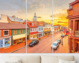 Annapolis Canvas Print // Annapolis Maryland USA downtown view over Main Street with the State House