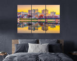 Harrisburg Canvas Print // Harrisburg Pennsylvania USA skyline on the Susquehanna River