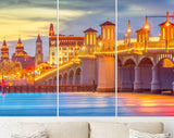 St. Augustine Canvas Print // St. Augustine Florida USA city skyline and Bridge of Lions